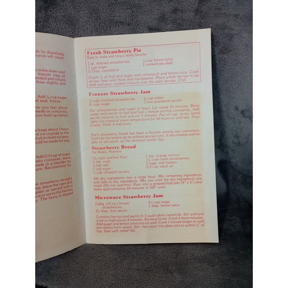 Richmond Virginia Ashland Berry Farm 1980's Pamphlet Recipes Pies Desserts - Picture 4 of 7